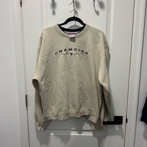 Champion Men's Beige Crewneck Sweater XL